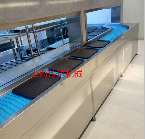 餐廳餐盤輸送機 餐盤回收輸送機實體廠家